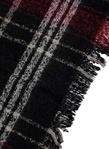 VIMPUNEC Women Boho Buffalo Plaid Poncho Pashmina Shawl Wrap Cape Sweater Knitting Cardigan with Tassel - Image 5