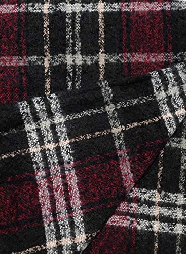 VIMPUNEC Women Boho Buffalo Plaid Poncho Pashmina Shawl Wrap Cape Sweater Knitting Cardigan with Tassel - Image 6