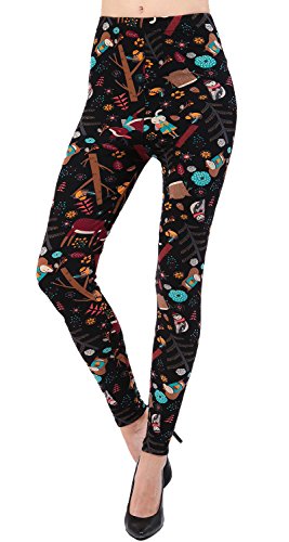 VIV Collection Women's High Waist Plaid & Seasonal Print Fashion Leggings Brushed Soft - Image 3