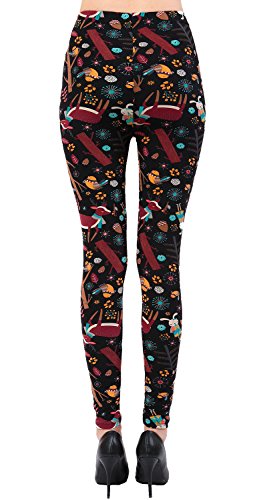 VIV Collection Women's High Waist Plaid & Seasonal Print Fashion Leggings Brushed Soft - Image 4