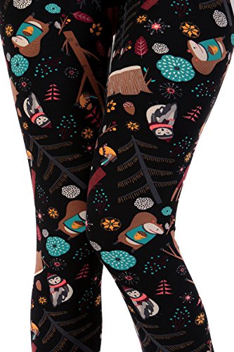 VIV Collection Women's High Waist Plaid & Seasonal Print Fashion Leggings Brushed Soft - Image 5