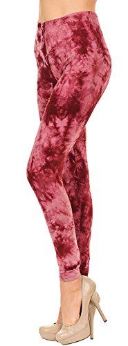 VIV Collection Regular Size Tie-Dye Printed Leggings (Heart Broken) - Image 3