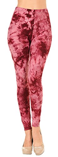 VIV Collection Regular Size Tie-Dye Printed Leggings (Heart Broken) - Image 2