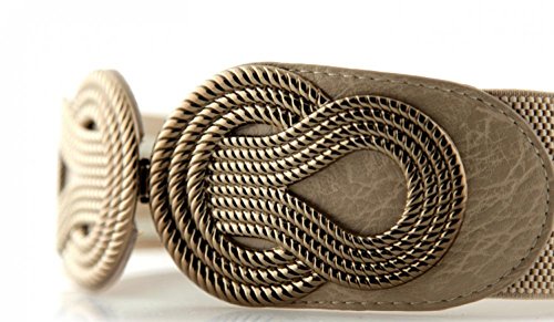 VOCHIC 2pcs Vintage Basic Stretchy Elastic Wide Waist Belt for Womens Dress Metal Interlock Buckle - Image 5