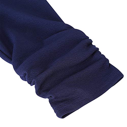 VeryAnn Women's 3/4 Sleeve Solid Blazer Open Front Cardigan Jacket for Work Office (Navy, Small) - Image 8