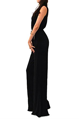 Vivicastle Women's USA Sexy Wrap Top Wide Leg Long Sleeve Cocktail Knit Jumpsuit - Image 4