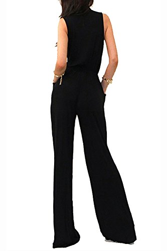 Vivicastle Women's USA Sexy Wrap Top Wide Leg Long Sleeve Cocktail Knit Jumpsuit - Image 5