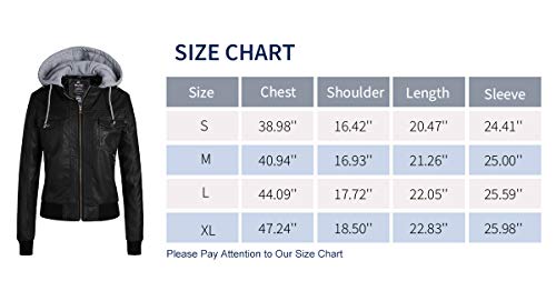 Wantdo Women's Lightweight Leather Jacket Casual Motorcycle PU Biker Coat with Removable Hood - Image 8
