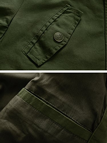 WenVen Women's Zip Up Military Anorak Safari Jacket with Pockets Green, Small - Image 8