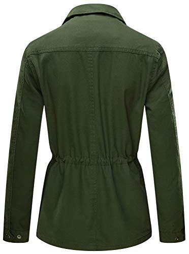 WenVen Women's Lightweight Canvas Cotton Military Jacket Utility Lapel Anorak - Image 3
