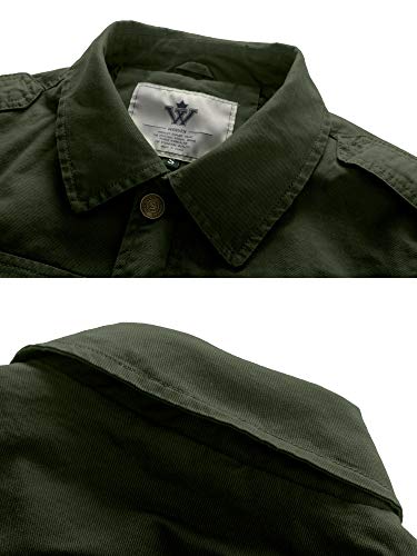 WenVen Women's Lightweight Canvas Cotton Military Jacket Utility Lapel Anorak - Image 5