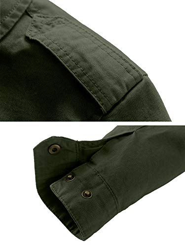 WenVen Women's Lightweight Canvas Cotton Military Jacket Utility Lapel Anorak - Image 6