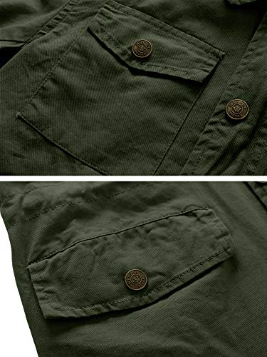 WenVen Women's Lightweight Canvas Cotton Military Jacket Utility Lapel Anorak - Image 7