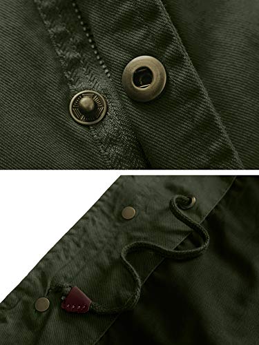 WenVen Women's Lightweight Canvas Cotton Military Jacket Utility Lapel Anorak - Image 8