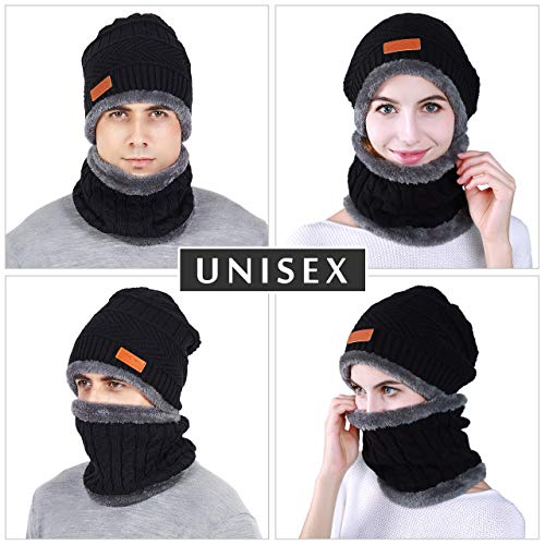 MissShorthair Men Winter Hat Scarf Set, Beanie Hat Neck Warmer for Women - Image 3