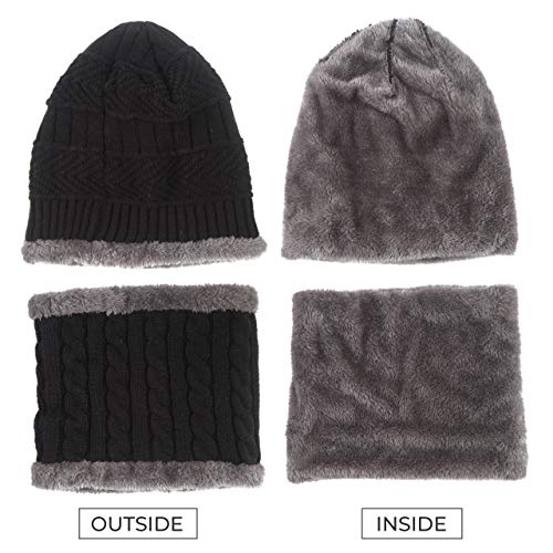 MissShorthair Men Winter Hat Scarf Set, Beanie Hat Neck Warmer for Women - Image 4