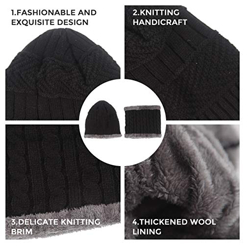 MissShorthair Men Winter Hat Scarf Set, Beanie Hat Neck Warmer for Women - Image 5