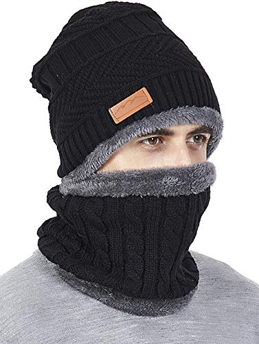 MissShorthair Men Winter Hat Scarf Set, Beanie Hat Neck Warmer for Women