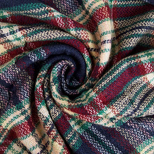 Plaid Blanket Scarf Winter Fall Scarfs for Women, Warm Soft Chunky Oversized Tartan Shawls Wraps Scarves - Image 5