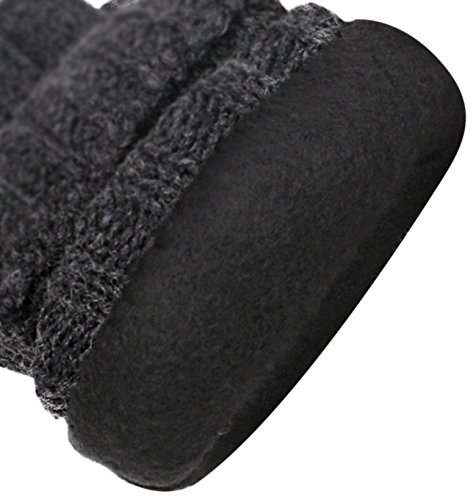 Winter Wool Knitted Fingerless Gloves Convertible Thinsulate Thermal Insulation Mittens for Women & Men(Dark Gray) - Image 4