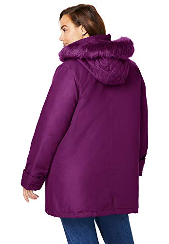 Woman Within Women's Plus Size Microfiber Down Parka Winter Coat - Image 3