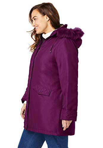 Woman Within Women's Plus Size Microfiber Down Parka Winter Coat - Image 4