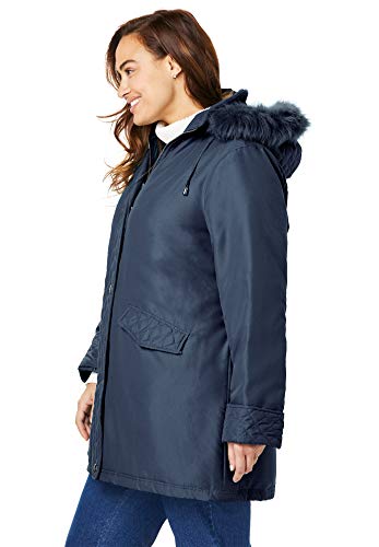 Woman Within Women's Plus Size Microfiber Down Parka Winter Coat - Image 7