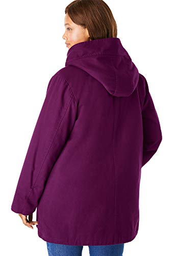 Woman Within Women's Plus Size Sherpa-Lined Hooded Parka Jacket - Image 3