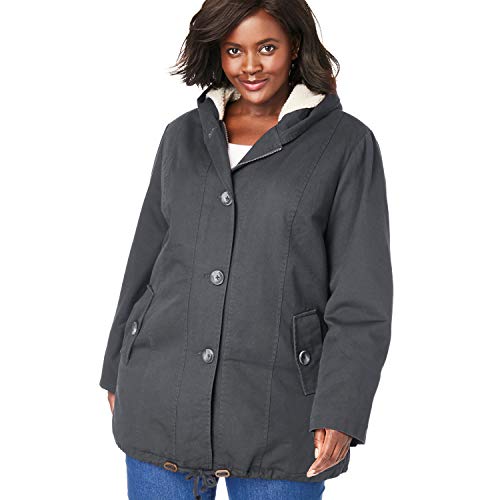 Woman Within Women's Plus Size Sherpa-Lined Hooded Parka Jacket - Image 2