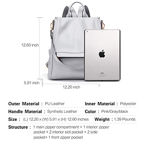 CLUCI Women Backpack Purse Fashion Leather Large Designer Travel Ladies College Shoulder Bags - Image 4