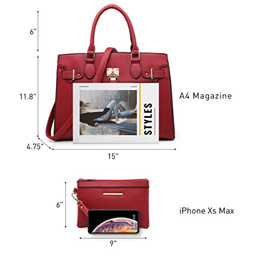 Women Ostrich Handbag Fashion Ladies Shoulder Bag Top Handle Satchel Purse 2 Pieces Set - Image 7