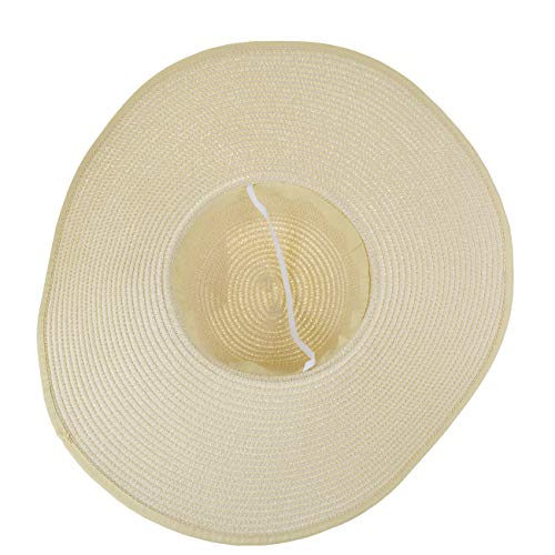 Womens Big Bowknot Straw Hat Floppy Foldable Roll up Beach Cap Sun Hat UPF 50+ - Image 8