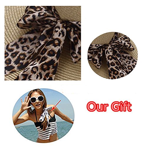 Womens Floppy Straw Hat Wide Brim Foldable Beach Cap Sun Hat for Women UPF 50+ - Image 8