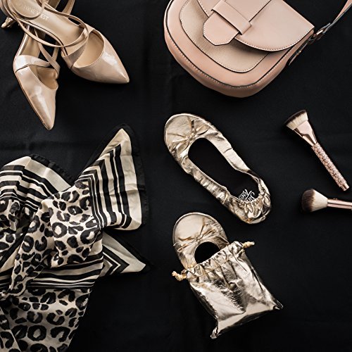 Women's Foldable Portable Travel Ballet Flat Roll Up Slipper Shoes - Image 4