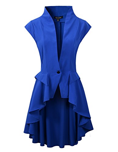 Womens Gothic Steampunk Tail Vamp Long Victorian Waterfall Waistcoat Jacket Top