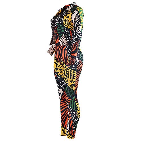 Women's Long Sleeve Digital Print 2 Pieces Blazer and Pants Suit Set - Image 6
