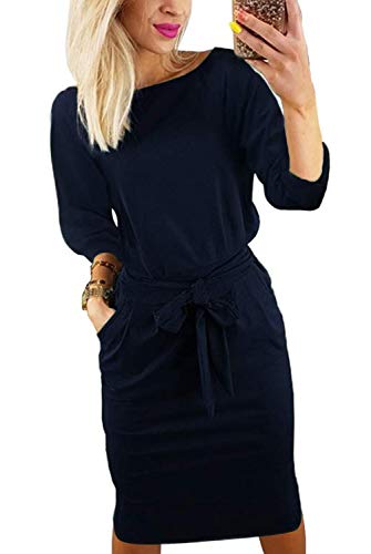 Kesujin Women's Casual Dresses Wear to Work Bussiness Office Party Bodycon Pencil Midi Dress