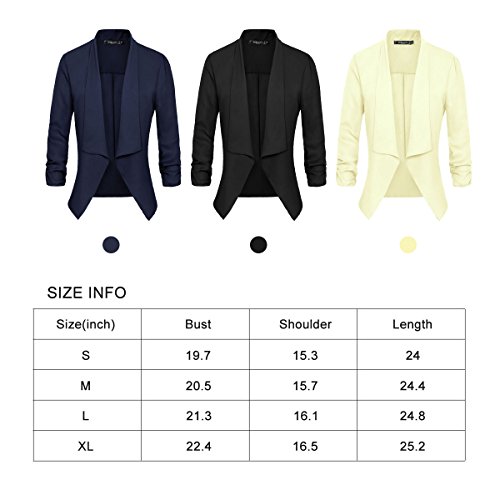 Women's Ruched Sleeve Lightweight Thin Chiffon Blazer - Image 7