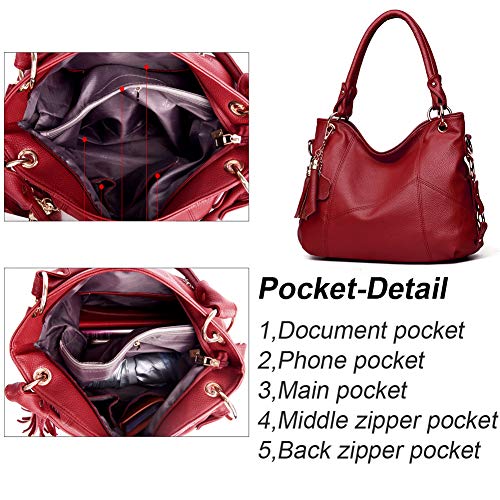 Women's Tote Shoulder Bag Handbag Purses Satchel Shoulder Bags Handle Bag Leather tassel - Image 5
