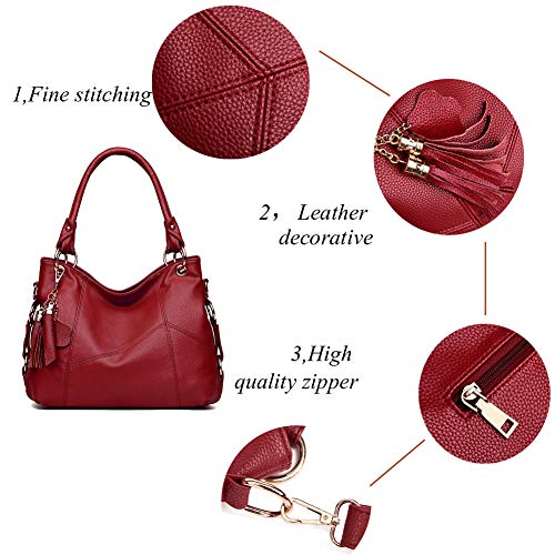Women's Tote Shoulder Bag Handbag Purses Satchel Shoulder Bags Handle Bag Leather tassel - Image 7