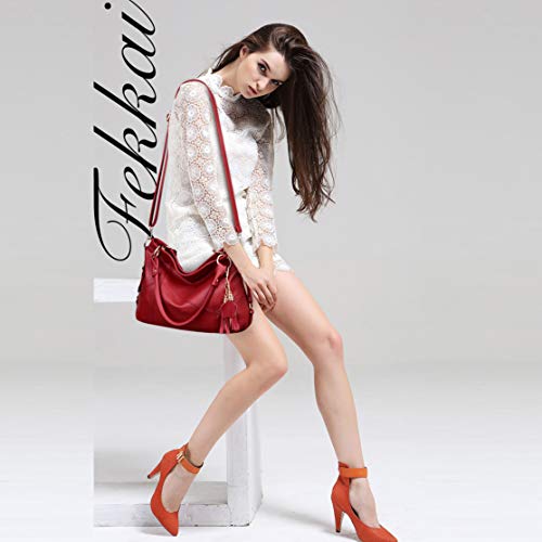 Women's Tote Shoulder Bag Handbag Purses Satchel Shoulder Bags Handle Bag Leather tassel - Image 8