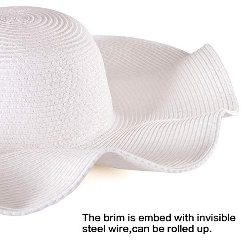 Women's Wide Brim Sun Hat - Sun Protection Floppy Straw Hat Summer Beach Hat - Image 7
