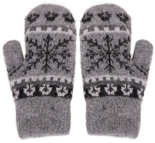 Verabella Womens Mittens Cold WeatherFair Isle Knit Sherpa Lined Winter Mittens - Image 4