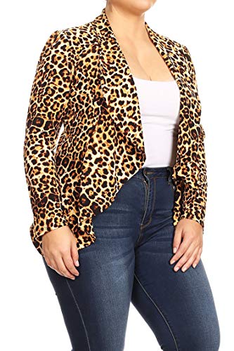 Women's Womens Lightweight Classic Draped Open Front Blazer with Plus Size - Image 3