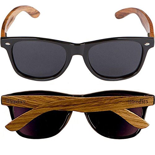 Woodies Walnut Wood Sunglasses with Dark Polarized Lenses for Men and Women | 100% UVA/UVB Ray Protection - Image 3