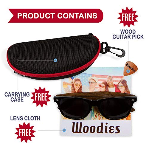 Woodies Walnut Wood Sunglasses with Dark Polarized Lenses for Men and Women | 100% UVA/UVB Ray Protection - Image 7