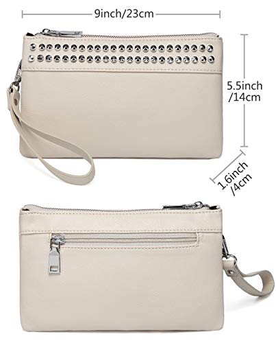 VASCHY Wristlet Clutch Purses, SAC Large Studs Soft Faux Leather Crossbody Evening Clutch Wallet for Women - Image 3