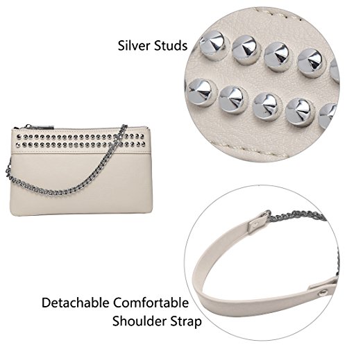 VASCHY Wristlet Clutch Purses, SAC Large Studs Soft Faux Leather Crossbody Evening Clutch Wallet for Women - Image 4