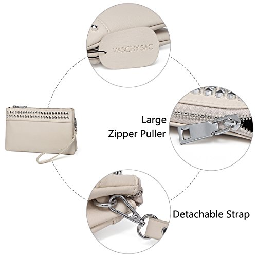 VASCHY Wristlet Clutch Purses, SAC Large Studs Soft Faux Leather Crossbody Evening Clutch Wallet for Women - Image 5