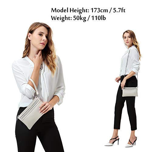 VASCHY Wristlet Clutch Purses, SAC Large Studs Soft Faux Leather Crossbody Evening Clutch Wallet for Women - Image 7